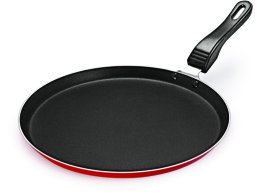 Image of Hina Non Stick Aluminium Tawa, 275 mm, Black, 12 Pieces