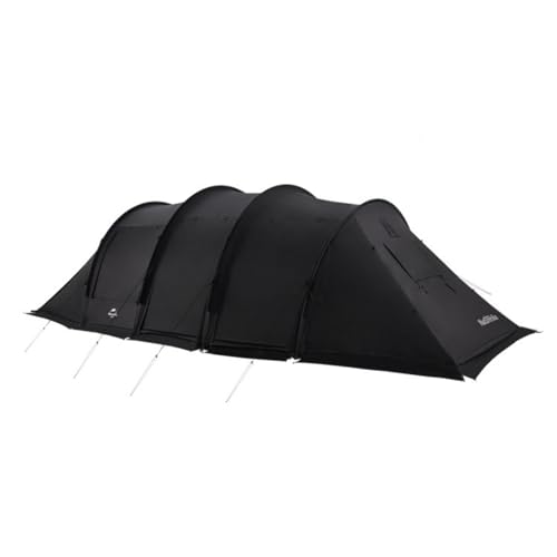 windhike Naturehike Tunnel 4-6 Person Camping Tent, Easy Setup Waterproof Outdoor Family Tent with Inner Tent&Screen Cloth, Portable Backpacking Shelter with Carry Bag for Outdoor Camping (Black, L)