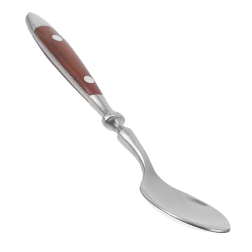 FUNOMOCYA Wooden Handle Stainless Steel Teaspoon Versatile for Ice Scoop Ice Spoons Tasting Dessert Yogurt Stirring Mixing Silverware Elegant Easy to Clean