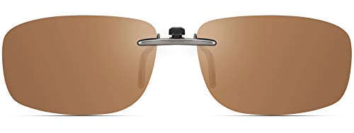 Polarized Clip On Sunglasses Over Prescription Glasses Men Women Compact Fit Non-Flip Up