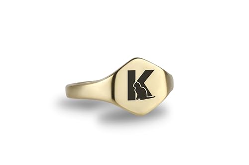 Bague hexagonale personnalisée nom de chat bijou d'exception