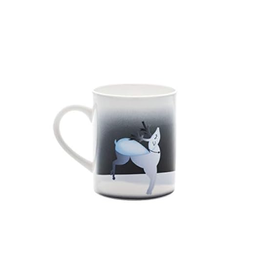 Alessi AAA06 2 Bleue Christmas Mug, Père Noël et le renne, Céramique, Blanc, 8 x 8 x 9,5 cm