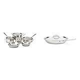 All-Clad D3 Stainless Cookware Set, 10-Piece - & D3 Stainless Cookware, 12-Inch Fry Pan with Lid, Tri-Ply Stainless Steel, Professional Grade, Silver, Model:41126