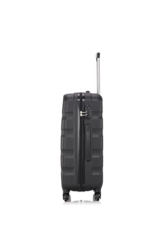 CELIMS - Juego de Maletas de Viaje 4 Piezas + Organizadores para Maletas | Maleta Cabina + Mediana + Grande + Neceser | Rígida ABS + Cerradura | Ruedas 360º | Negro - imagen 4