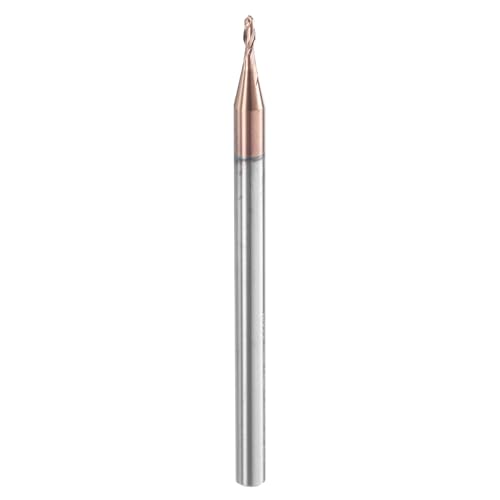 Image of HARFINGTON Ball Nose End Mill 2 Flute 0.05 inch Diameter 1 /8 inch Shank Tungsten Carbide Uncoated Spiral CNC Router Bits 0.147 inch Cutting Length Single End Ball for Carving Engraving Grinding