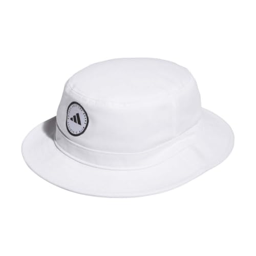 adidas Cotton Golf Bucket Hat, White, One Size