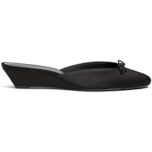Wedge Heels for Women Mules Slip on Comfortable Bow Round Closed Toe Backless Mules Bowknot Slides Cute Casual Walking