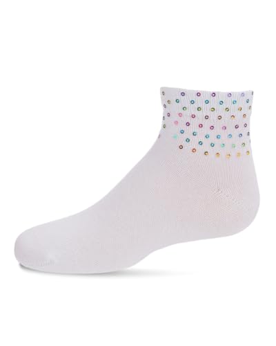 MeMoi Multicolor Sequin Cotton Blend Girls Anklet Sock