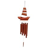 Veemoon Carillón de Viento Colgante de Bambú en Color Carbón, Decoración para Jardín y Obsequio Feng Shui, Adecuado para Ambientes Exteriores