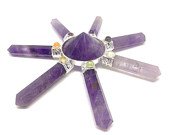 Shivansh Creations Natural Gemstone 7 Point Energy Generator Natural Healing Tool (Amethyst)