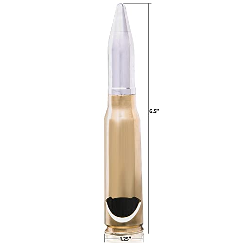 Lucky Shot - Bullet Shape Style Bottle Opener | Bottle Opener For Men | Gift For Him | Bullet Shell Casing Opener | Best Wine Beverages Opener | Cool Design Bottles Opener - 1 Pcs (Brass)