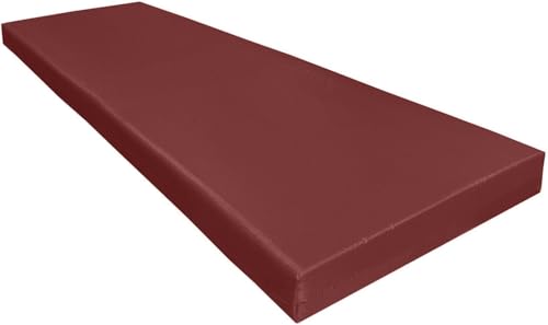 Image of Chairs Sofa Cushion Pu Foam with Zip Cover 4 Inch Thickness, Long Bench Seat Pad, Garden Bench Cushion with Removable Cover 3-Seater Sofa Foam (Brown, 60x18)