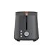 Grundig - TA 5320 Toaster - 7 Bräunungsstufen, 2 Röstfächer - 800 Watt Leistung, Auftau-Funktion, Krümelschublade - Edelstahl-Gehäuse - 20 x 30 x 18 cm - Grau/Terracotta