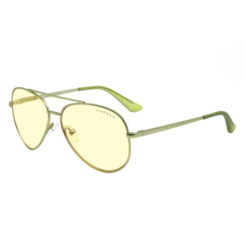 Gunnar Gaming- und Computerbrille - Maverick, Mint, Amber Linsen - Blaulichtfilter Brille, Premium Blaufilter, UV-Schutz,