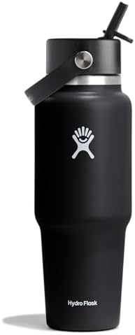 Hydro Flask 32oz Wide Flex Straw Travel Bottle, Black