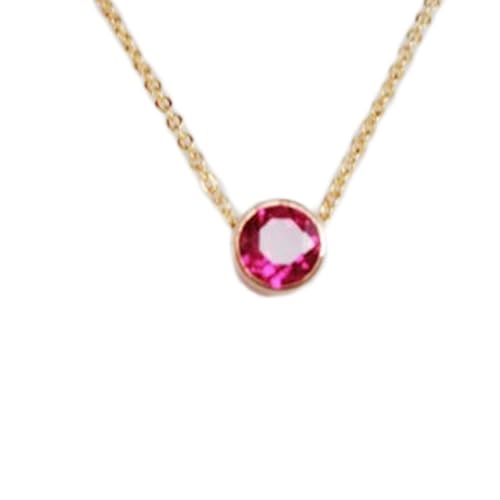 Gargantilla de rubí rosa natural para iluminar tus looks diarios y eventos especiales