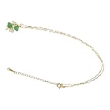 VERDANVERSE Collar Colgante de Trébol de 4 Hojas para Mujer, Cadena de Clavícula Delicada en Plata Antideslustre, Amuleto de Buena Suerte para San Patricio y Bodas