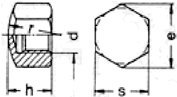 (50 pcs) Metric DIN 917 M6X1 Hex Cap Nut Brass