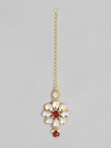 Juego de joyas kundan DMZ-2105 chapado en oro para bodas 4