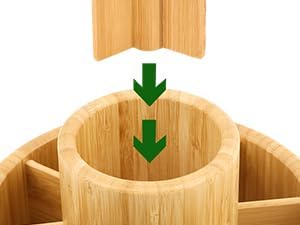 VaeFae Bamboo Pen Holder Organizer, Round Rotating Art Supply Organizer, Hold 420 Pencils, Desktop Storage for Marker Pens, Colored Pencil, Art Brushes, etc.