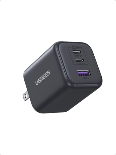UGREEN 45W USB C GaN Charger for iPhone 17, PPS 3 Port Super Fast Charger Block for iPhone 17/16/15 Pro Max, Galaxy S26/S25/S24 Ultra, Pixel, iPad, MacBook Neo/Air and More Series, Matte Black