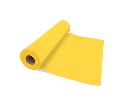 VelaHub Airlaid Lot de 20 chemins de Table, jetables, 40 x 120 cm, Rouleau de 24 m, de qualité supérieure, Jaune