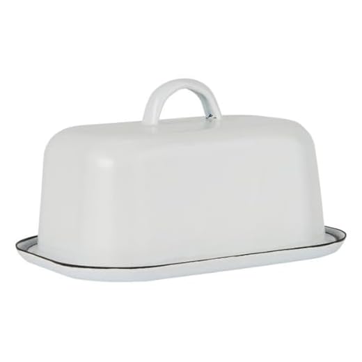 IB Laursen 0411-11 Butterbox, Butterdose - Emaille - weiß - 13,2 x 10 x 18,5 cm