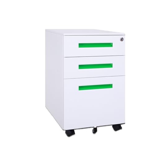 HOMEle - Archivador con 3 ruedas para debajo del escritorio Sto Nizer de acero grueso, carrito de archivos de oficina para uso doméstico y de oficina