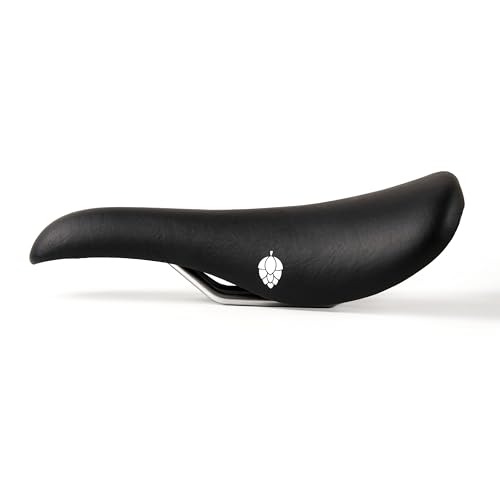 HOPFEN RAD Fahrradsattel Retro Vintage Schwarz - Bequemer Rennradsattel Herren Ergonomisch Gepolstert, Kunstleder für Fixie Singlespeed Rennrad