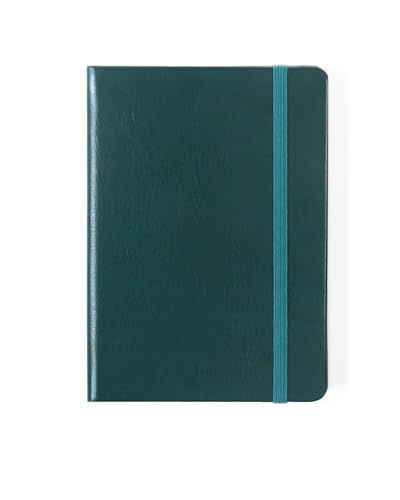 Image of A6 Professional Notebook, 160 Lined Pages, 100 GSM Thick Paper, Premium PU Leather Hardcover, Includes 2025 Annual Planning Card, Dark Green