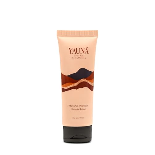 Image of YAUNA Hydrating Gel Face Wash | Hydrates - Cleanses - Refrehes | Gentle Cleanser with Vitamin C, Watrmelon, Cucumber | Removes Dirt, Excess Oil & Impurities | For Soft, Healthy & Glowing Skin | For All Skin Types | 100ml