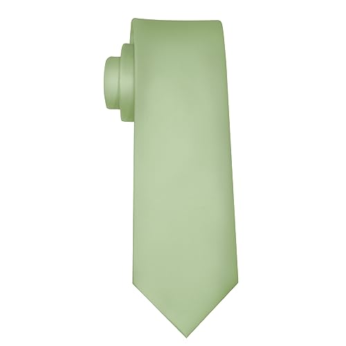 Image of Men's Classic Satin 3.15 inch Soild Color Necktie Wedding Business Tie & Gift Box