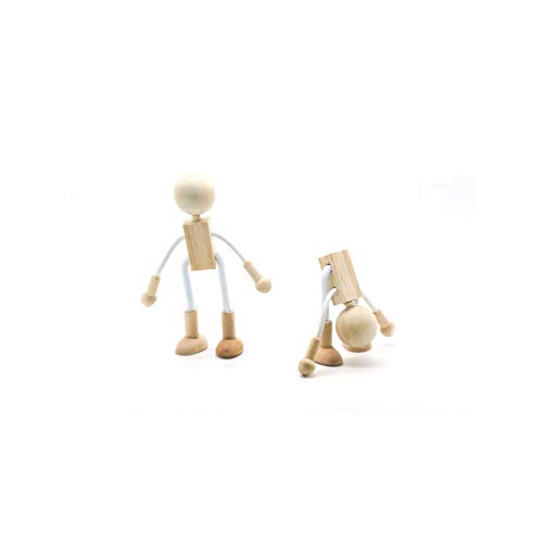 Holz Puppen DIY Malerei Flexible Holz Figur Bemalen Basteln Spielfiguren Handwerk Tischdeko Pädagogisches Spielzeug für Kinder Klienkinder 4 Stück – Bild 5