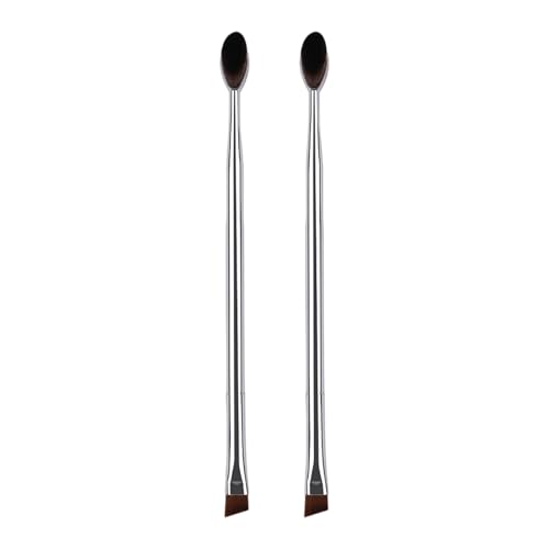 2Pcs Angled Eyebrow Brushes with Ergonomic Grip Perfect for Detailed Brow Shaping and Blending Cosmetic Brush