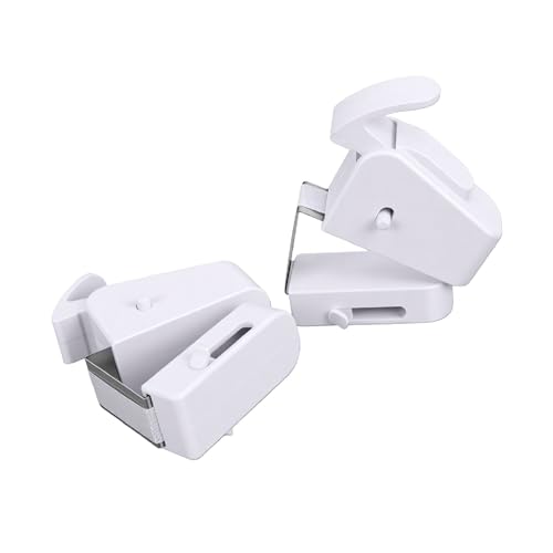 Luocute Cerradura de Puerta a Prueba de Niños, Paquete de 2 Diseños a Presión para Seguridad de Niños Pequeños, con Construcción Robusta de ABS Desmontable para Manijas de Puerta de (Juego de 2
