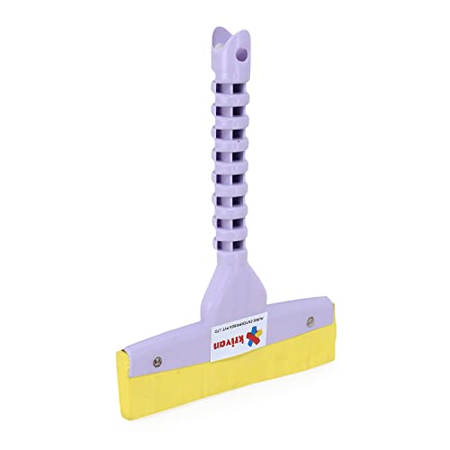 Image of Krivan Window Wiper Window Squeegee Mirror Scraper Perfect for Shower Doors Window Mirror Car Glass Bathroom with Soft Rubber Blade Wiper Window Cleaner (Set of 2, Purple)