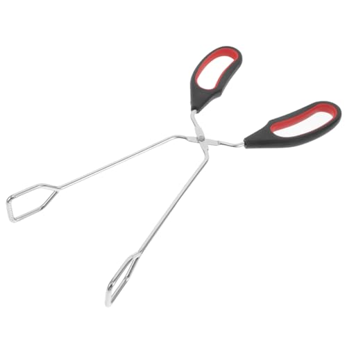 HOLIDYOYO Stainless Steel Scissor Tongs for Grilling Long Bbq Clamp Essential Cooking Tool for Meat Bread and Toast Handling Heat Resistant Kitchen Utensil