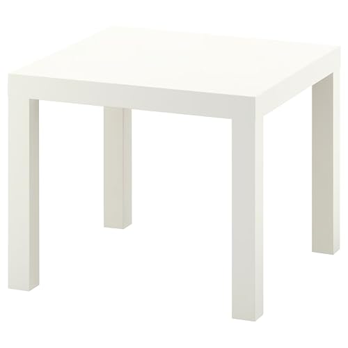 LUMASOUL Moderne Couchtisch Weiß - Kleiner Wohnzimmertisch 55x55cm - Quadratisch Coffee Table - Mini Tisch & Sofatisch Weiß