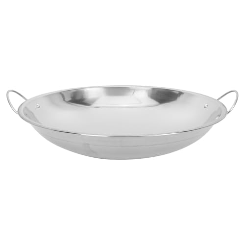 OFFSCH Sartén de Acero Inoxidable 265 CM Doble Asa para Cocina Comercial Olla para Recalentar y Cocinar Sopas Fideos y Fondue Adecuado para Uso Doméstico y Restaurantes