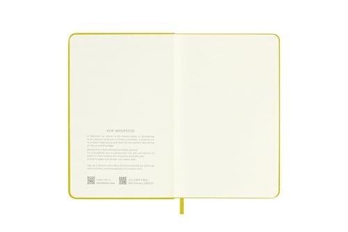 Moleskine Classic Ruled Plain Paper Notebook, Silk Hard Cover and Elastic Closure Journal, Pocket Size, Colour Hay Yellow - Image 3
