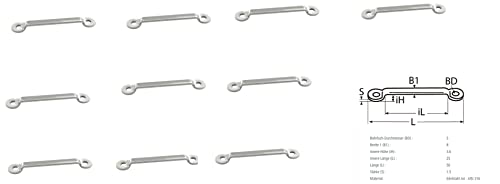 10 Stück Gurtbandbügel flach Gurtbandbreite 25 mm aus Edelstahl A4-AISI 316 Cover