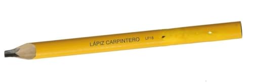 Brightium Lápiz de carpintero 18 cm, trazo preciso, punta afilada, ideal para marcar, medir y dibujar en madera y otros materiales.