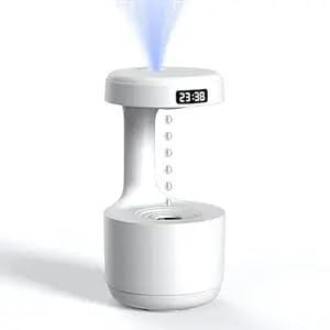Anti Gravity Cool Mist Humidifier with Clock | Backflow Water Droplet, Aroma Diffuser, 2 Mist Modes, Air Purifier, Cool Mist Technology-image-21