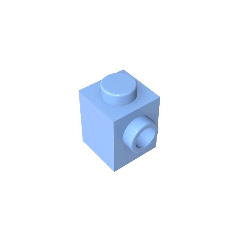 Gobricks GDS-635 Brick Special 1x1 with Stud on 1 Side 50PCS Compatible with Lego Toy 87087 DIY Parts and MOC Components for Major Brick Brands Color:Bright Light Blue โ image 1