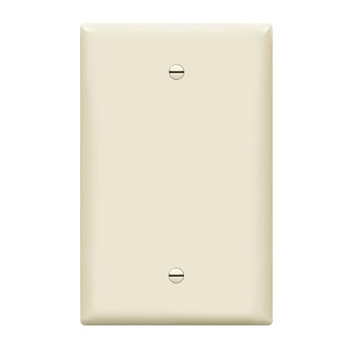Image of ENERLITES Blank Device Wall Plate, Gloss Finish, 1-Gang 4.88 inch x 3.11 inch, Mid-Size, Unbreakable Polycarbonate Thermoplastic, UL Listed, 8801M-LA, Light Almond (Pack of 1) | Medium size 4.88 inch x 3.11 inch, cover unused electrical box /outlet /switch, unbreakable polycarbonate, UL-listed, easy to install