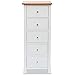 vidaXL Madera Maciza Roble Cajonera Sinfonier 45x32x115 cm Cajones Organizador