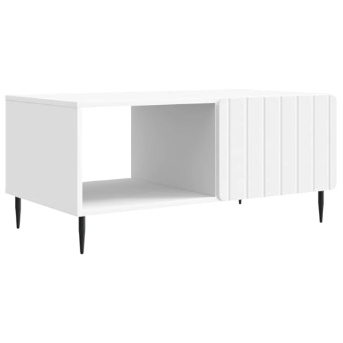 Table basse blanche avec rangement pour ranger vos télécommandes - 2