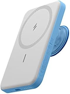 Anker Power Bank, 622 Magnetic Battery (MagGo with PopSockets), 5,000mAh Magnetic Portable Charger with Swappable PopGrip and Stand, USB-C for iPhone 14 and 13 Series