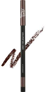 SHIONLE - Lollipop Gel Liner: Long Lasting Gel Pencil Eyeliner | Waterproof | Oil Proof | No Smudge | Sharpener included | 0.4g (SATIN BROWN)