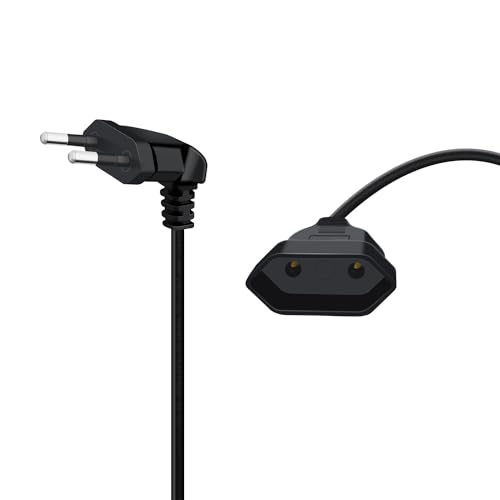HuaLiSiJi Verlängerungskabel Eurostecker Kurz Verlängerungskabel Flach Auf Rund 2,5A 250V, für Haushaltsgeräte TV PC Computer Monitor Etc (0.3m)